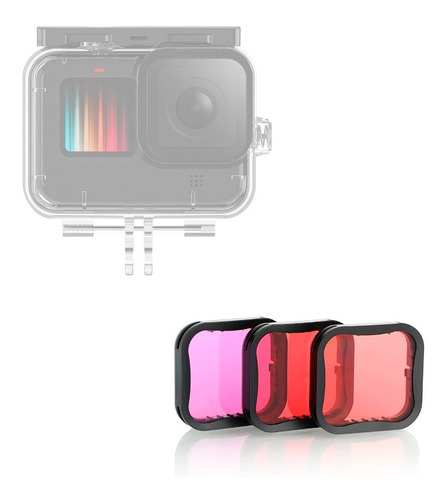  Filtros Gopro 9-10  Black  Compatible Carcasa Telesin 3pcs 