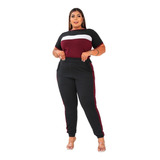 Conjunto Feminino Plus Size Calça E Blusa Gg G1 G2 G3 Crepe