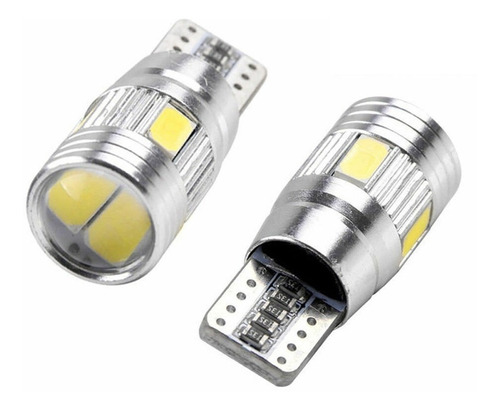 Set 2pz Focos Led Smd 5630 T10 Pellizco Lupa Cambus Auto