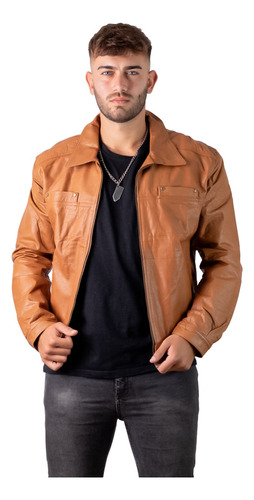 Campera De Cuero Vacuno 100% Legitimo De Hombre - Art: Moto