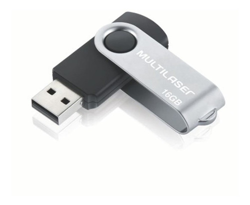 Pendrive Multilaser Twist Preto/prateado 16gb Pd588