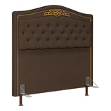 Cabeceira Cama Queen 160cm Tachas Imperial Veludo Chocolate