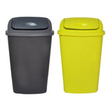 Set 2 Tacho Cesto Basura Plastico 12 Litros Tapa Colombraro