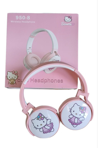 Audífonos De Diadema Bluetooth Hello Kitty Rosa Niños