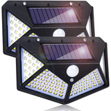 Aplique Lampara Solar X2 114 Led Con Sensor De Movimiento