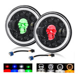 Faros Led 7'' H4 Redondo Para Wrangler Jeep/moto/ojos Vocho