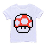 Remera Blanca Adultos  8 Bits Pixeles Pixel R115