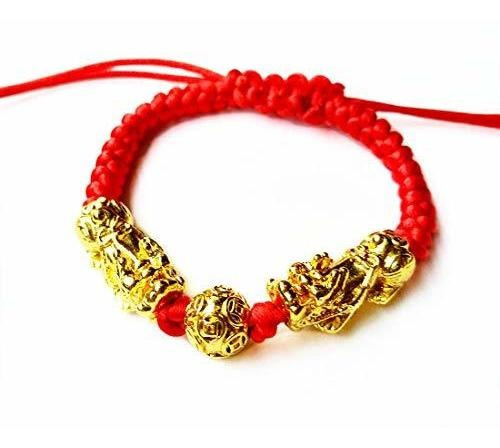 Feng Shui La Mejor Pulsera De Hilo Rojo Con Doble Pi Xi...