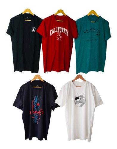 Kit 5 Camisetas Camisas Plus Size G7 G8 G9 Grandess