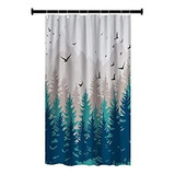 Cortinas De Ducha Rv Forest Mountain Happy Camper, Tela De T