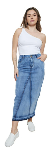 Falda Amur Celeste Divino Jeans