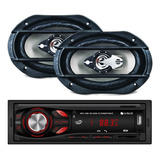 Kit Auto Falante 6x9 200w + Toca Radio Carro Mp3 Player Usb