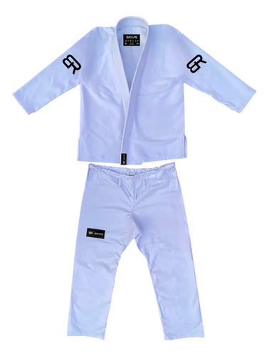 Kimono Jiu-jitsu Brape Combat - Alpha Branco Bordado Preto | Parcelamento sem juros