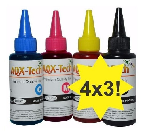 Combo Tinta Pigmentada Aqx P/ Epson Xp211 411 L210 L220 L355