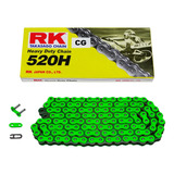 Cadena Moto Rk 520 X 118 H Reforzada Cross Enduro Verde