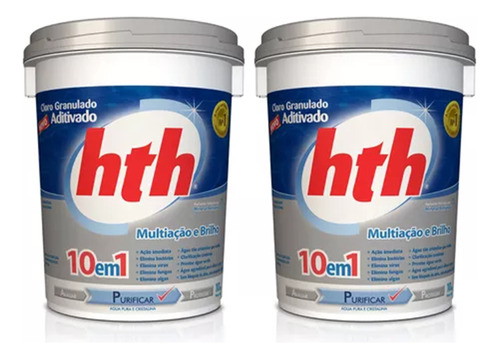 Kit 2 Cloro P/ Piscina Hth Multiação 10 Em 1 Balde 10 Kg