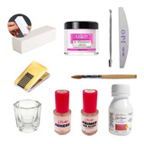 Kit Completo Uñas Acrilicas Polimero Liquido Acrilico Moldes