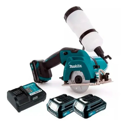 Cortadora Para Vidrio Inalámbrica Makita + 2 Bateria Y Disco Color Azul Frecuencia 60 Ghz Azul Oscuro