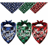 Bandanas Para Perro 3 Pañuelos De Navidad Rojo Azul Verde