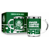 Caneca Térmica Palmeiras Com Tampa Copo Inox Verdão Oficial