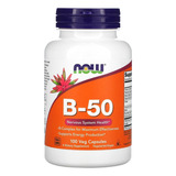 Now Foods Vitamina B-50 Producción Energía 100 Vegcaps Sfn Sabor Sin Sabor