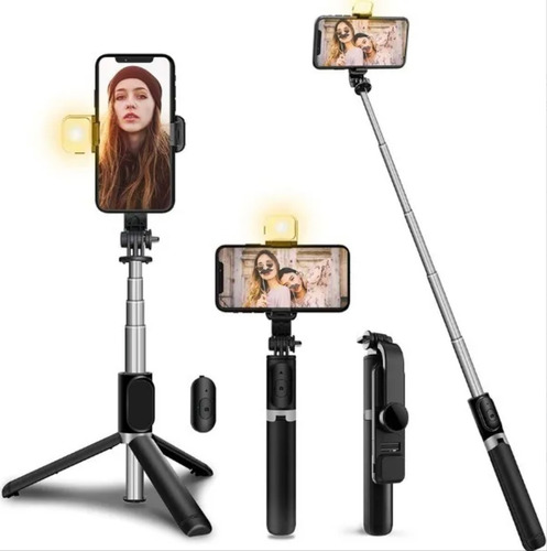 Palo Selfie Bluetooth Luz Recargable Tripode Monopod 104cm 