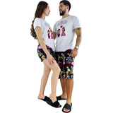 Pijama Duo De Parejas Mario Bros Princesa Peach Short Camisa