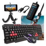 Kit Gamer Mobilador Teclado + Mouse Led Promoção Especial