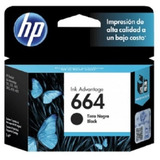 Hp Cartucho Tinta #664 Negro, F6v29al, Original