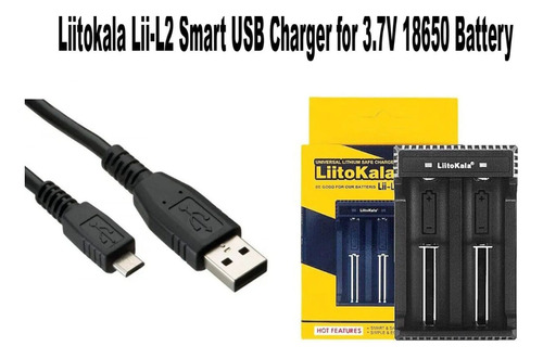 1 Cargador Baterías Liitokala L2 2 Puertos 20700 18650 Aa