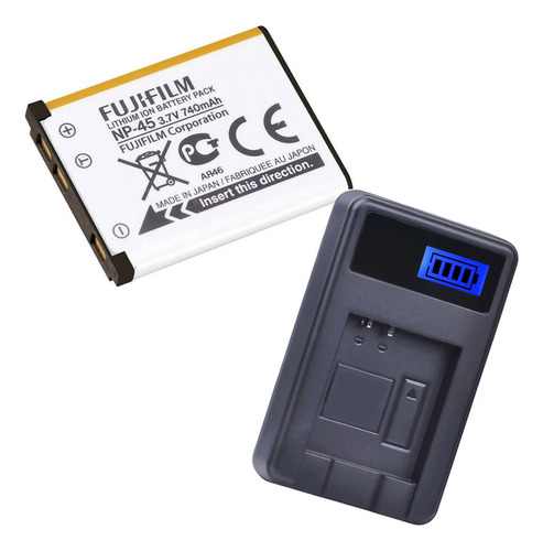 Carregador Np-45c + Bateria Fuji Np45 P/ Instax Mini 90