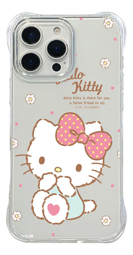 Funda Antigolpes Para iPhone Samsung Galaxy Transparente Tpu Hello Kitty Arte Floral Estilo Elegante