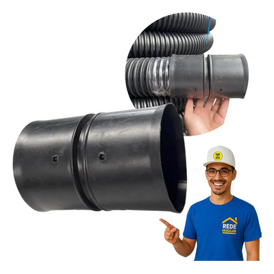 Conexão Tubo Corrugado Drena 100mm 4 Pol Luva Emenda | Frete grátis