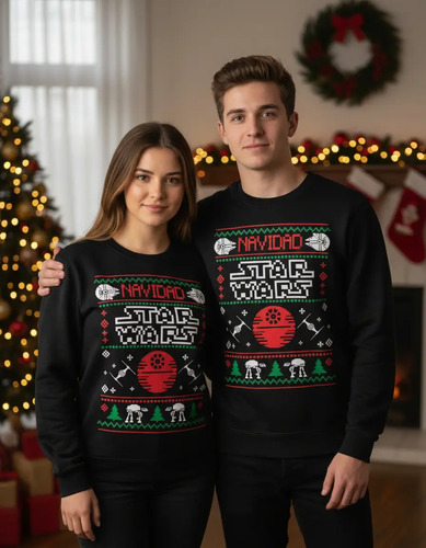 Sudadera Sweater Navideña Star Wars Dead Star L Unisex