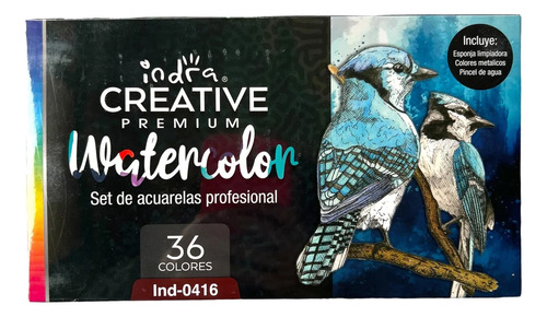 Acuarelas Solidas Profesional Indra 36colores+pincel+estuche