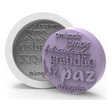 Molde Forma Silicone Redondo Paz-amor-felicidade Pequeno