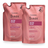 Kit Refil Eudora Siage Nutri Rose Shampoo + Cond  400 Ml