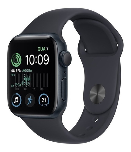 Apple Watch Se Gps - Caixa Meia-noite De Alumínio 40 Mm - Pulseira Esportiva Meia-noite - Padrão