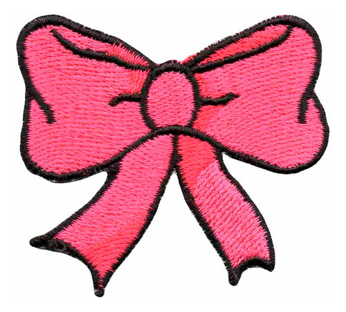 Aplique Patch Bordado Modinha Fashion - Laço Rosa Dv80770-