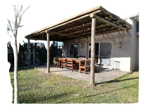 Pergola Galeria C Poste Madera Varilla Emparrillado Chapaxm2