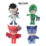 4pcs Pj Masks Gekko Catboy Owlette Romeo Muñeco Peluche 20cm