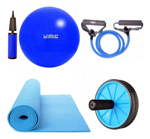 Kit Bola 65 Cm + Bomba + Colchonete Eva + Roda + Extensor