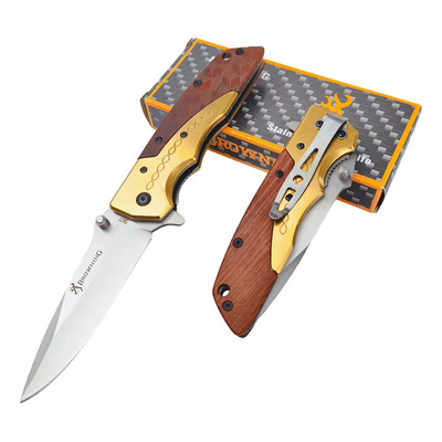 Navaja Táctica Supervivencia Browning Da77 Acero Inoxidable Hoja 10cm Plateado