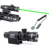 Mira Tactica Laser Verde Militar Tactico Con Montura 20 Mm