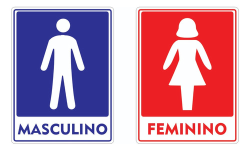 06 Placas Banheiro Feminino/masculino Sanitário Em Alumínio