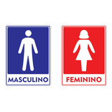 06 Placas Banheiro Feminino/masculino Sanitário Em Alumínio
