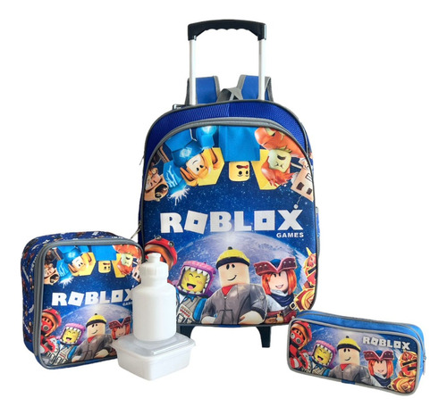 Kit Mochila Infantil Roblox Games Grande Rodinhas Meninos F5