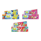 50 Gel Dental Dentil Kids Infantil Fluor Cálcio Bob Esponja