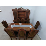 Conjunto Mesa Com Buffet E Cadeiras Antigas