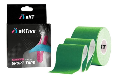 Bandagem Elástica Akitive Sport Fita Kinésio - Aktive Tape Cor Verde